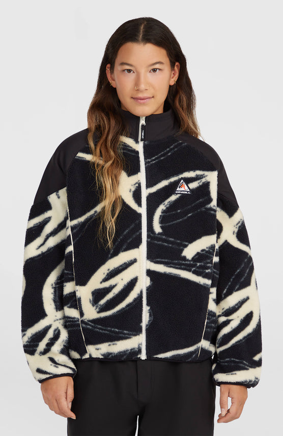 FWC'Play Hyperfleece trui met volledige rits | White Snowtracks