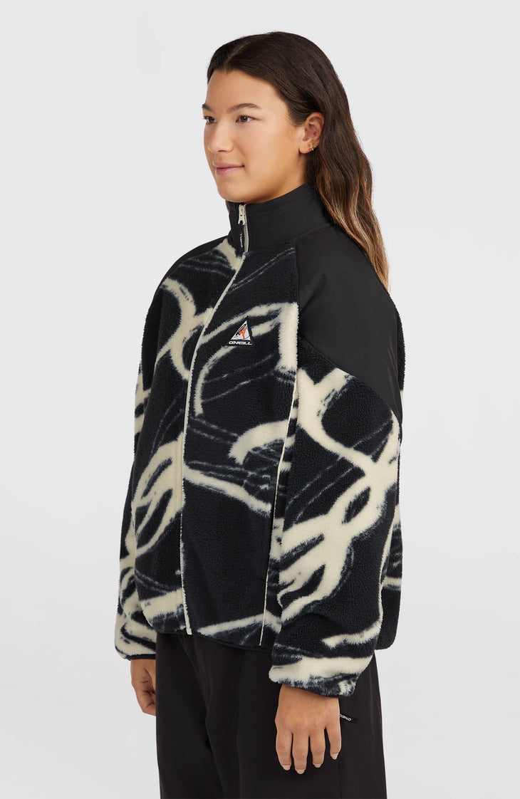 FWC'Play Hyperfleece trui met volledige rits | White Snowtracks