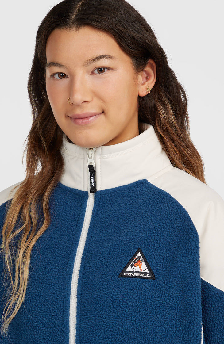 FWC'Play Hyperfleece trui met volledige rits | Linen White Colour Block