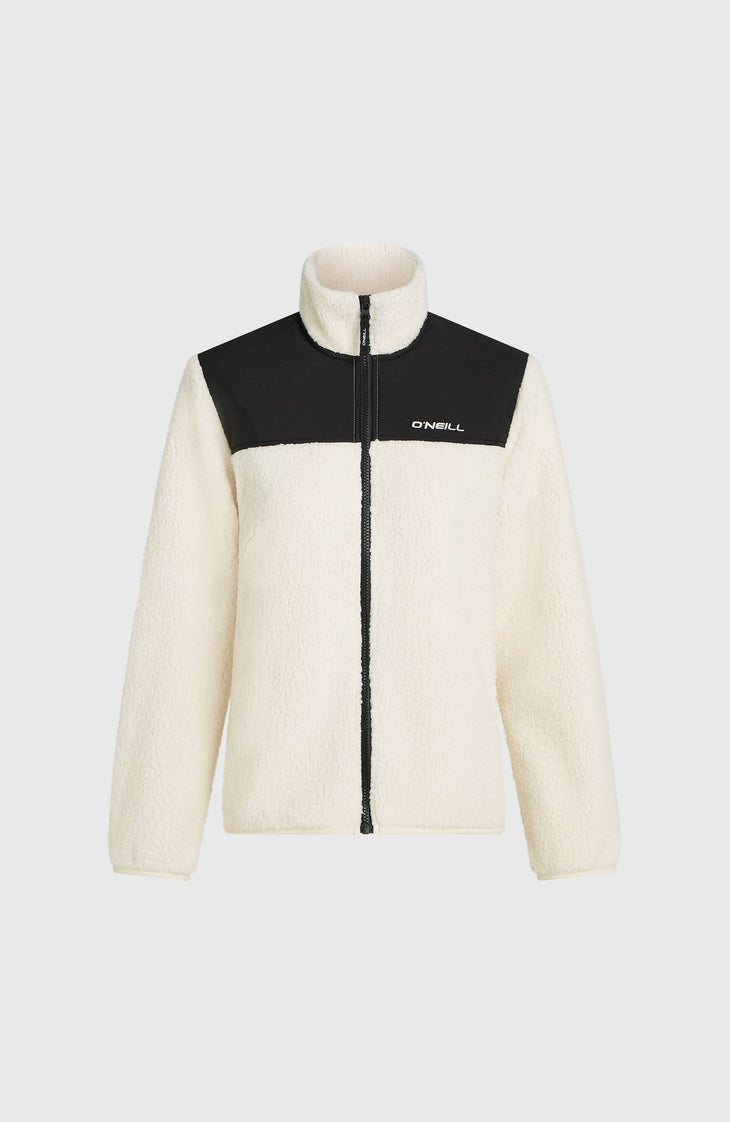 FWC'Cruz Fuzzy fleecevest met volledige rits | Linen White Colour Block