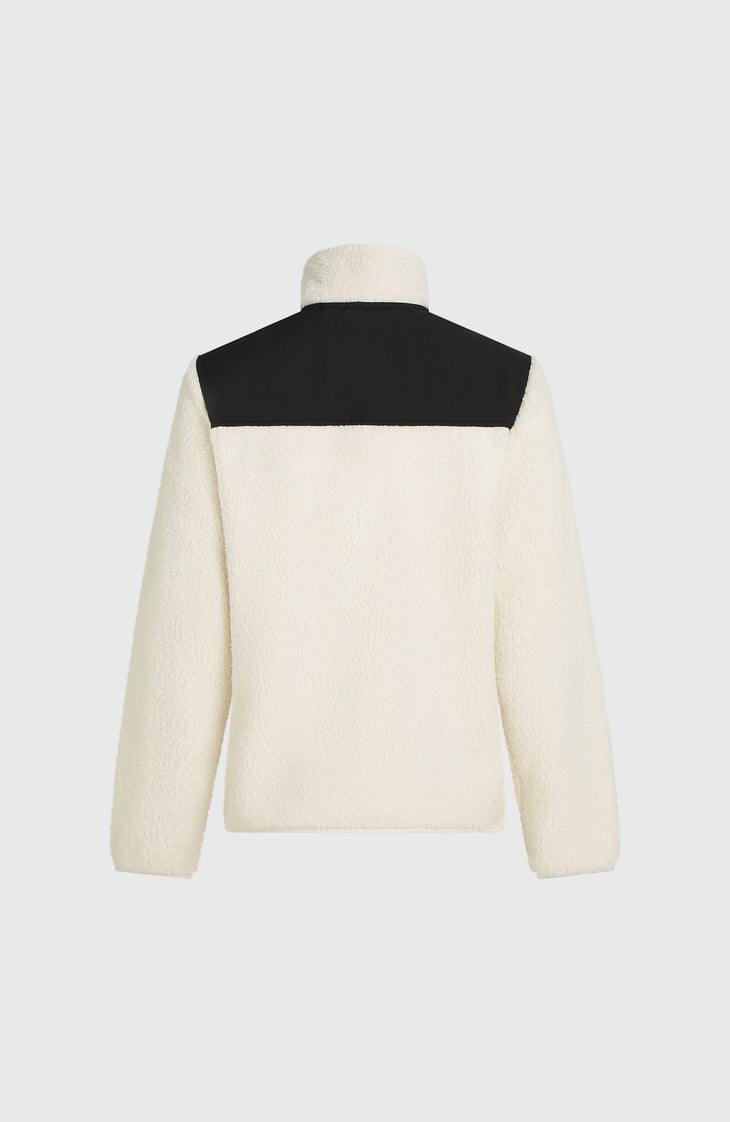FWC'Cruz Fuzzy fleecevest met volledige rits | Linen White Colour Block
