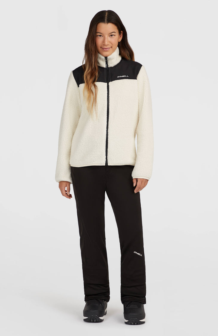 FWC'Cruz Fuzzy fleecevest met volledige rits | Linen White Colour Block