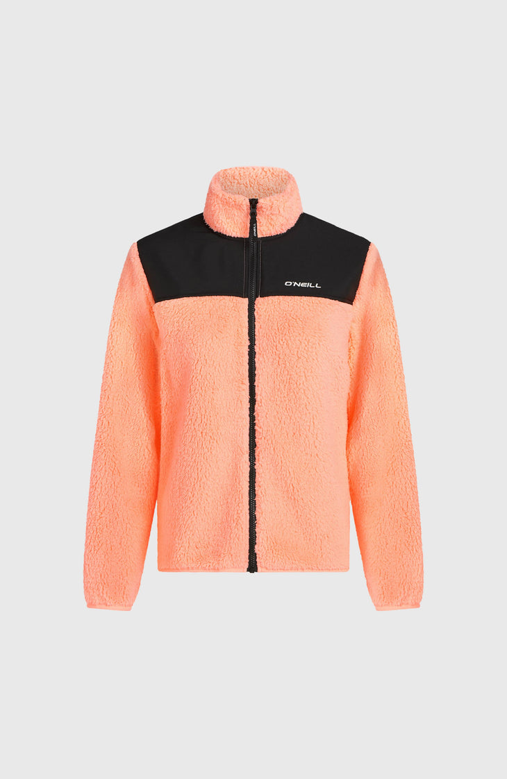 FWC'Cruz Fuzzy fleecevest met volledige rits | Funky Peach Colour Block