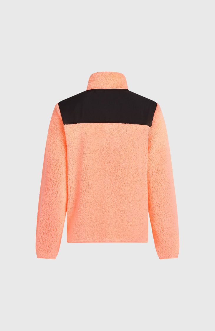 FWC'Cruz Fuzzy fleecevest met volledige rits | Funky Peach Colour Block