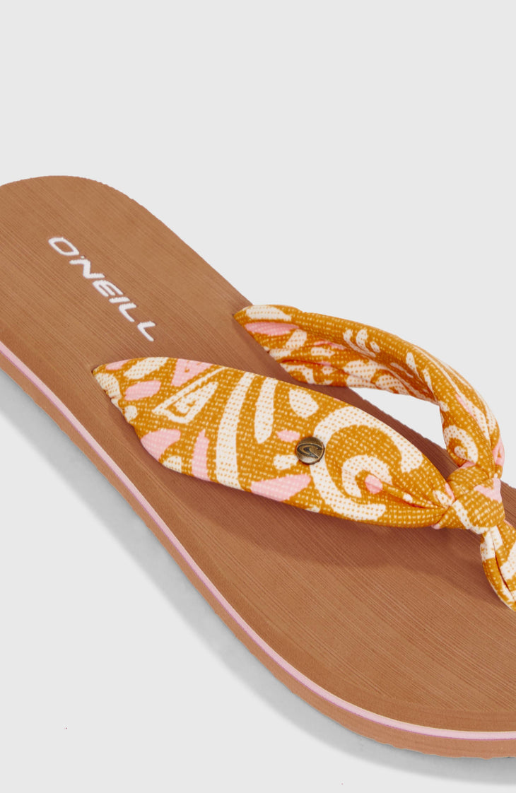 Ditsy Sun slippers | Orange Abstract Wave