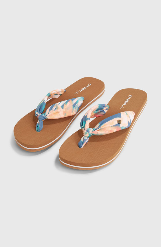 Ditsy Sun slippers | Blue Painted Tropics