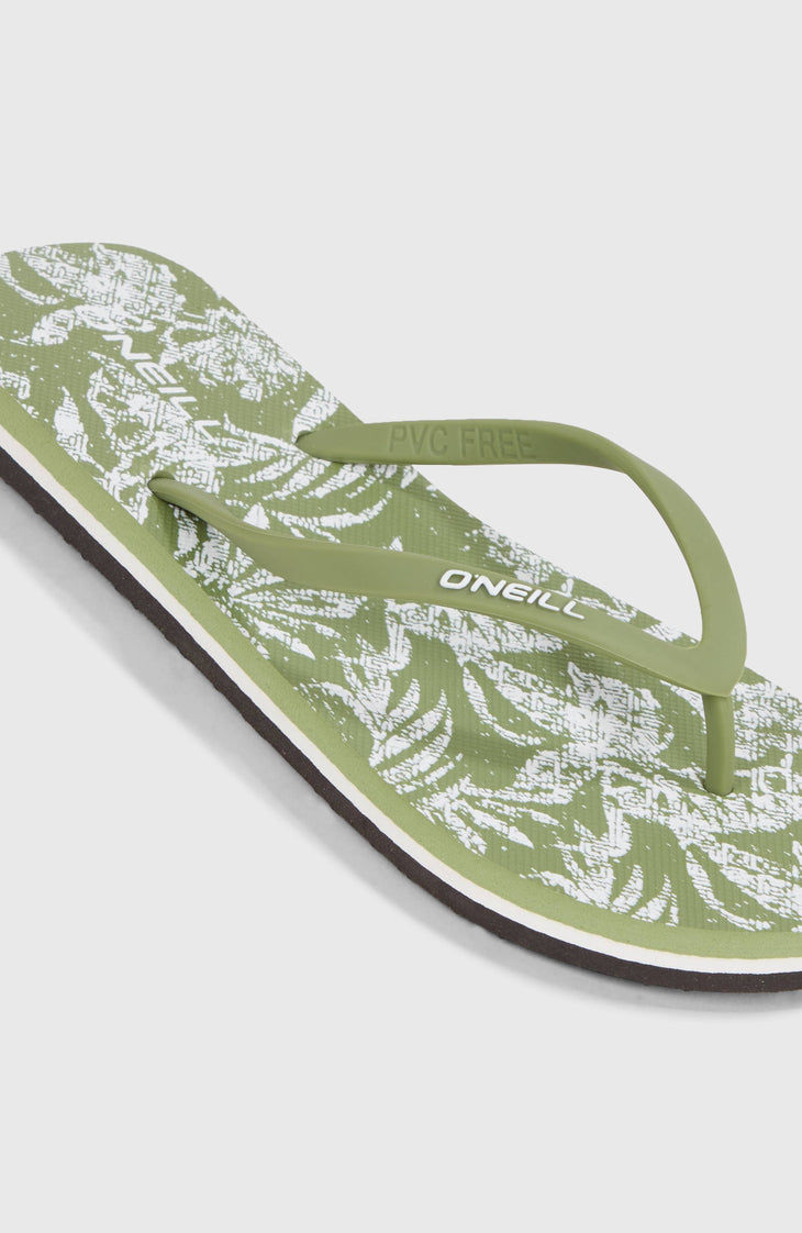 Profile Graphic slippers | Green Textured Jungle