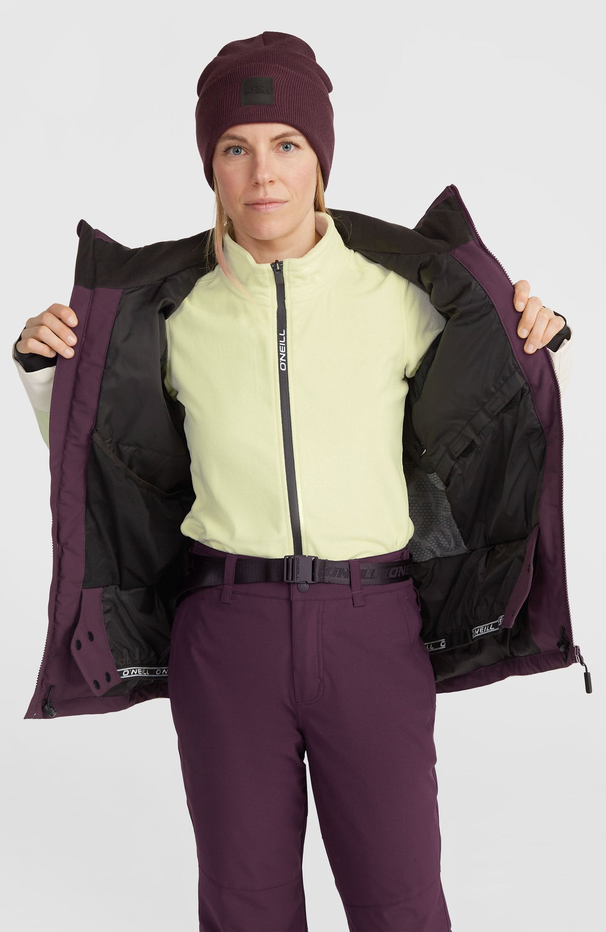 Carbonite wintersportjas | Aubergine Colour Block