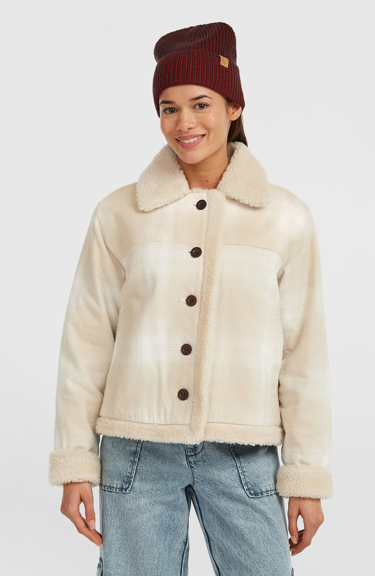 O'Riginals jas met fleecevoering | Beige Check O'Riginals jas met fleecevoering | Beige Check
