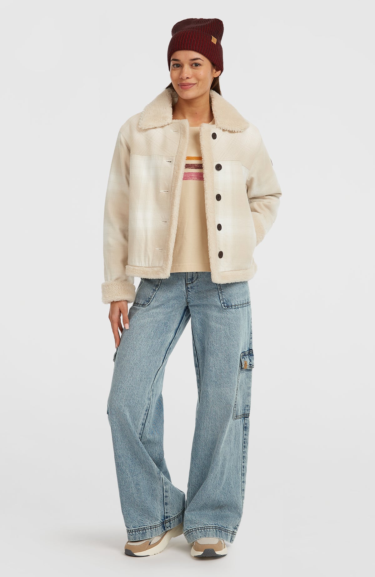 O'Riginals jas met fleecevoering | Beige Check