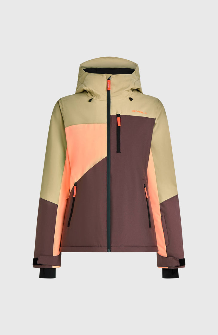 FWC'Cruz Triple wintersportjas | Olive Blush Colour Block