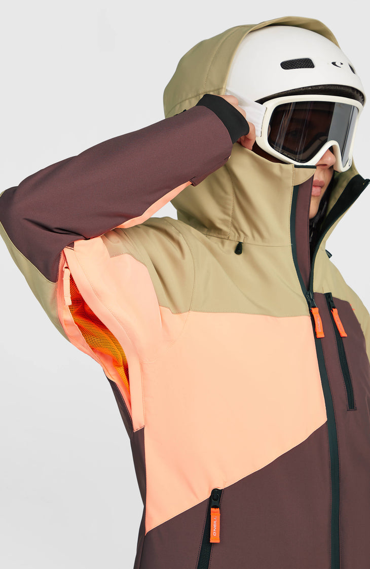 FWC'Cruz Triple wintersportjas | Olive Blush Colour Block