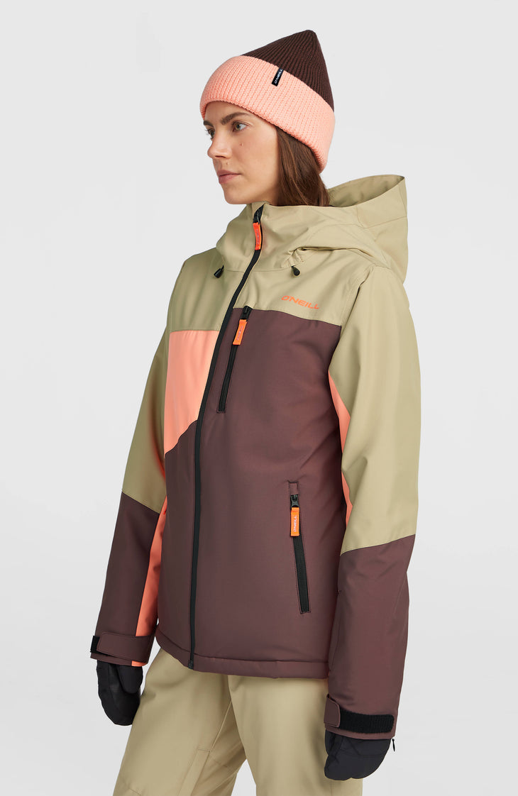 FWC'Cruz Triple wintersportjas | Olive Blush Colour Block