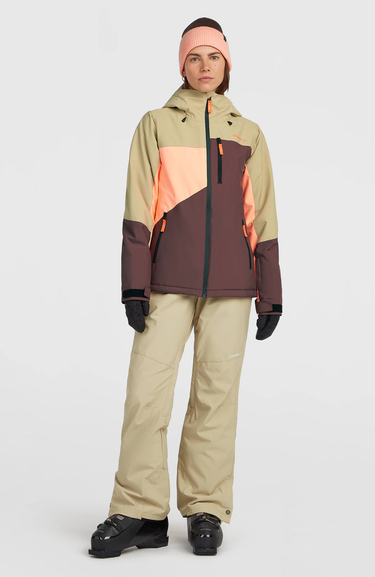 FWC'Cruz Triple wintersportjas | Olive Blush Colour Block