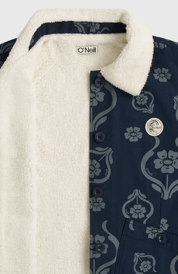 O'Riginals jas met fleecevoering | Blue Artdeco Floral Jean