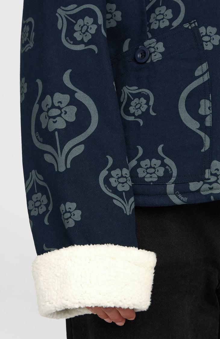 O'Riginals jas met fleecevoering | Blue Artdeco Floral Jean