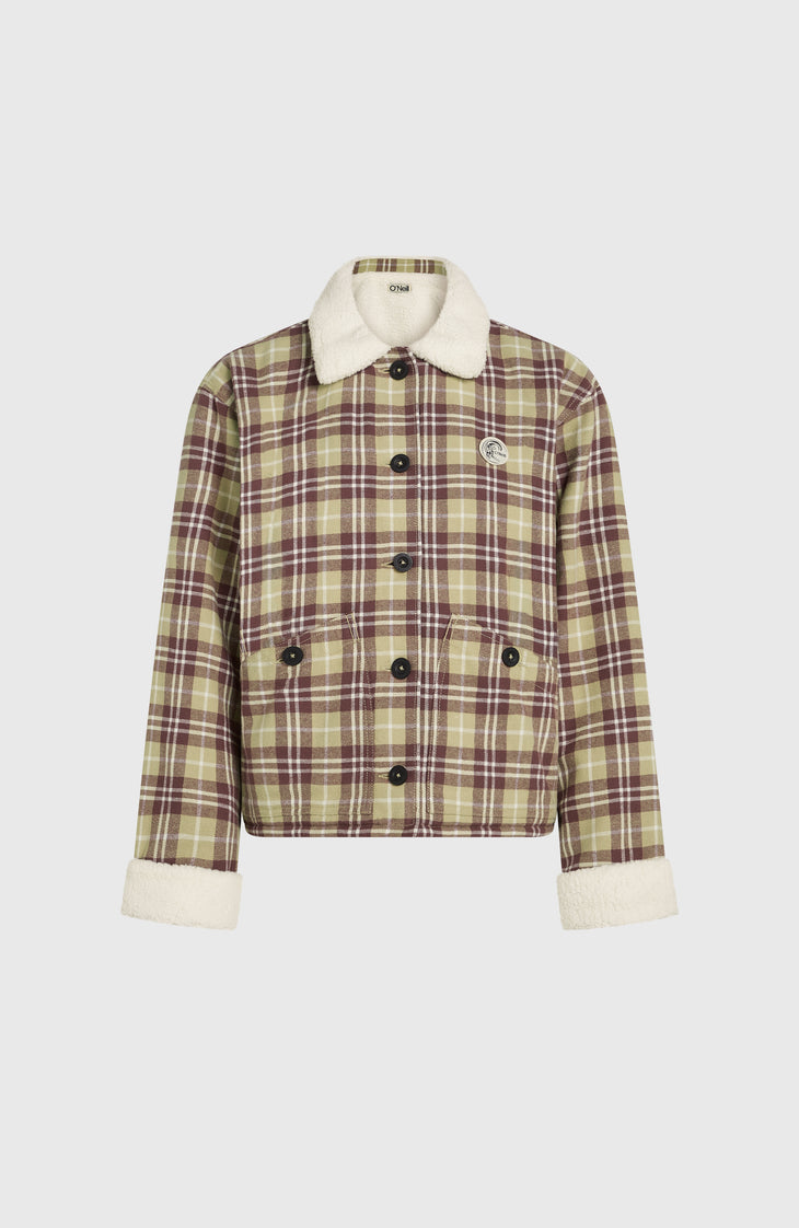 O'Riginals jas met fleecevoering | Beige Check Flannel