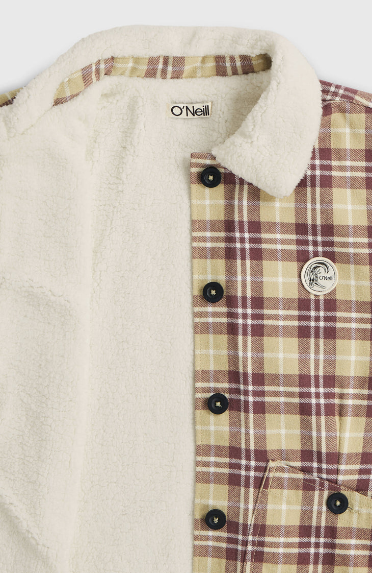 O'Riginals jas met fleecevoering | Beige Check Flannel