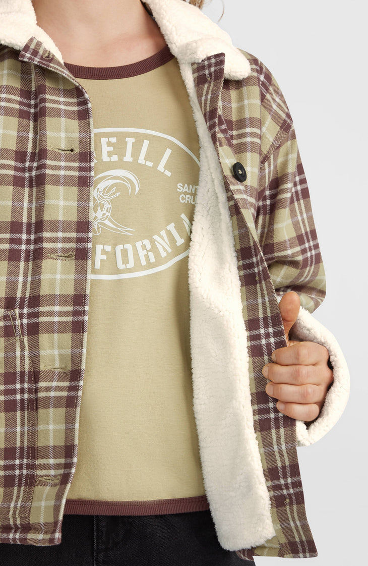 O'Riginals jas met fleecevoering | Beige Check Flannel