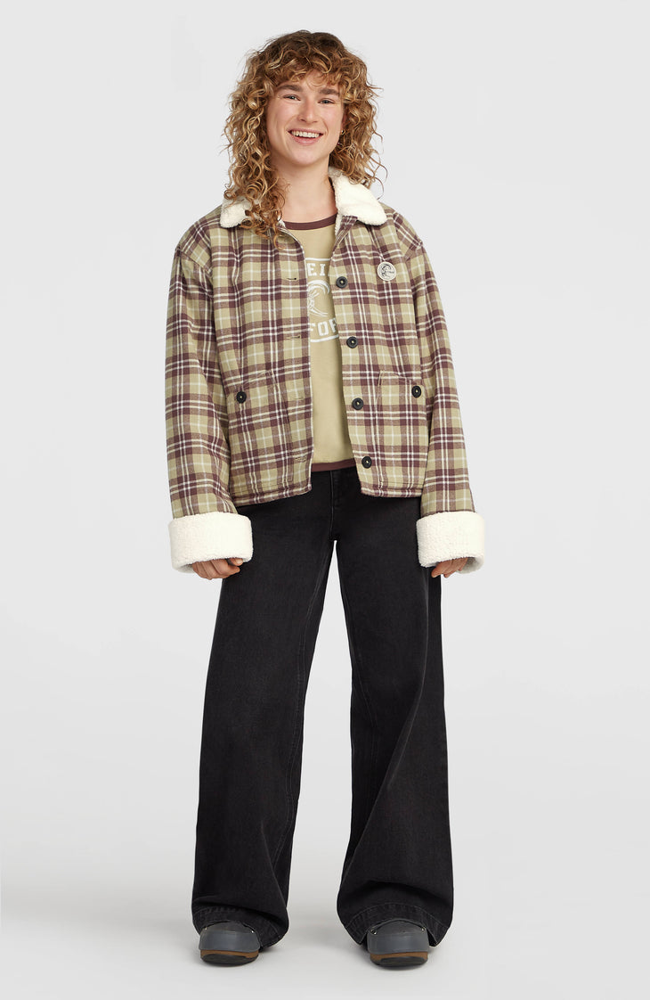 O'Riginals jas met fleecevoering | Beige Check Flannel