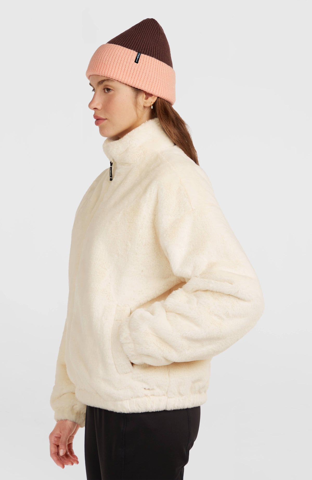 O'Neill Must-Have jas van imitatiebont met volledige rits | Linen White