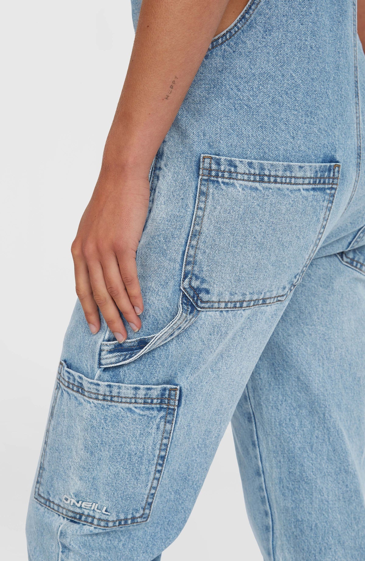 Essentials tuinbroek van keperstof | Denim Blue