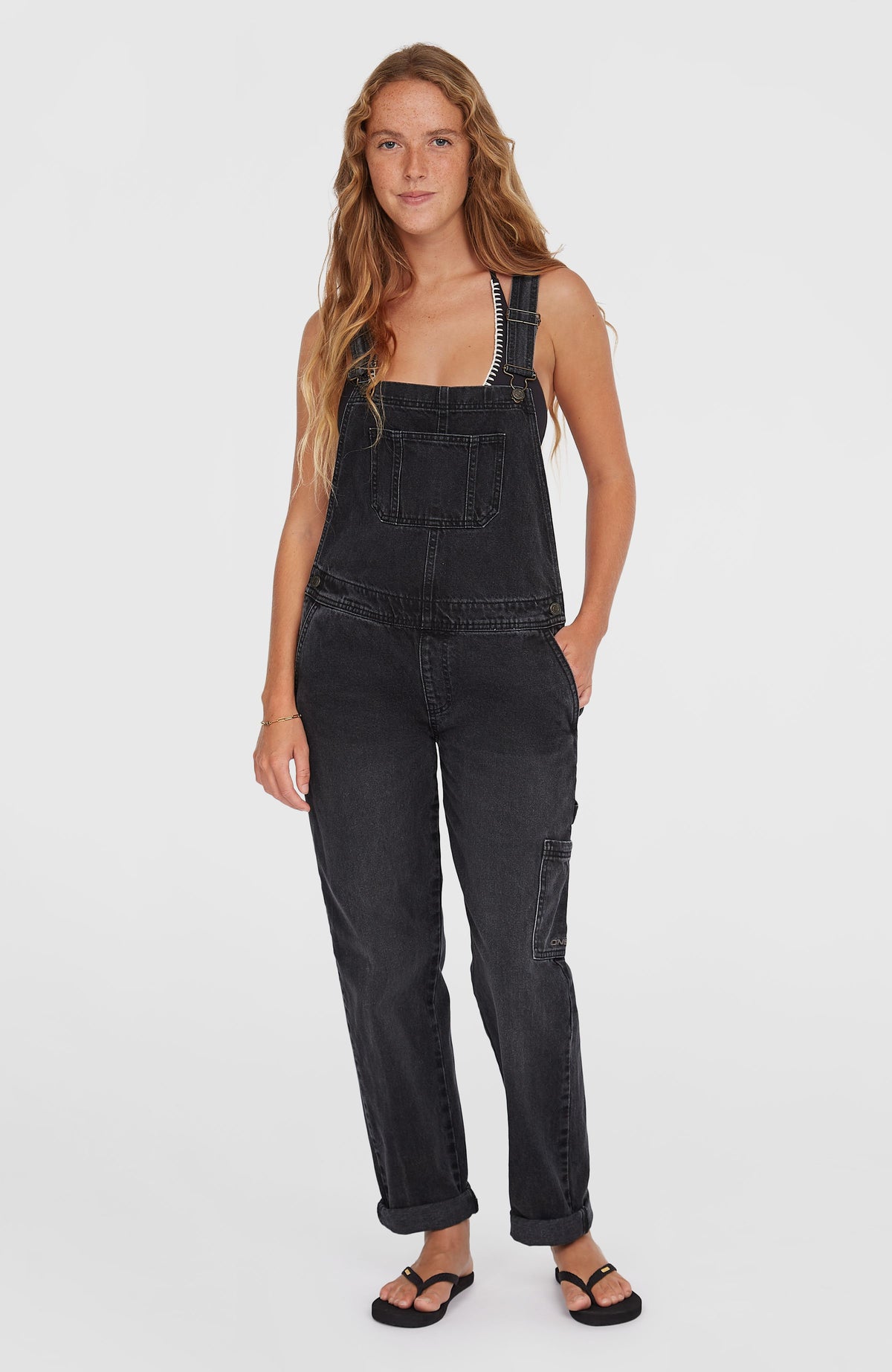 Essentials tuinbroek van keperstof | Black Out