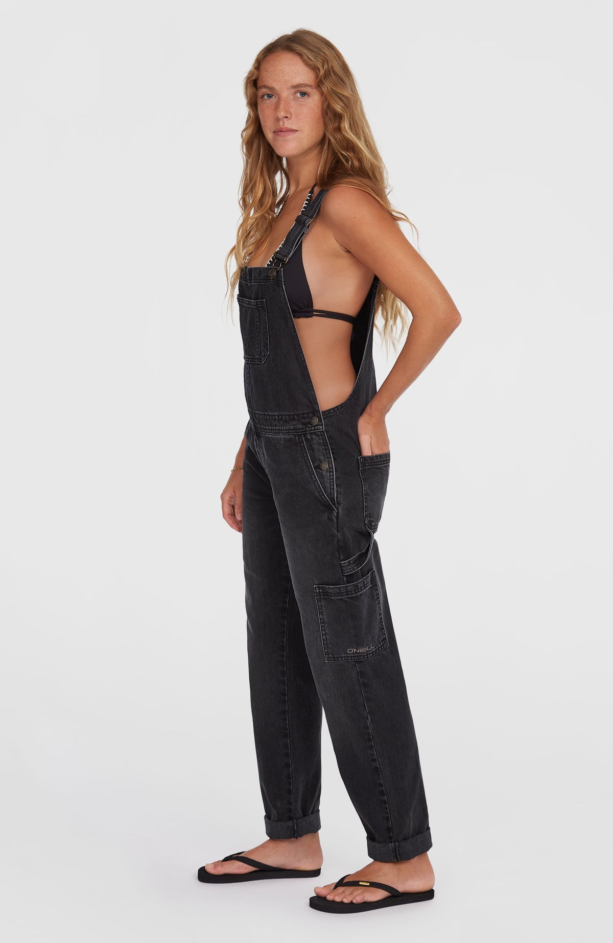 Essentials tuinbroek van keperstof | Black Out