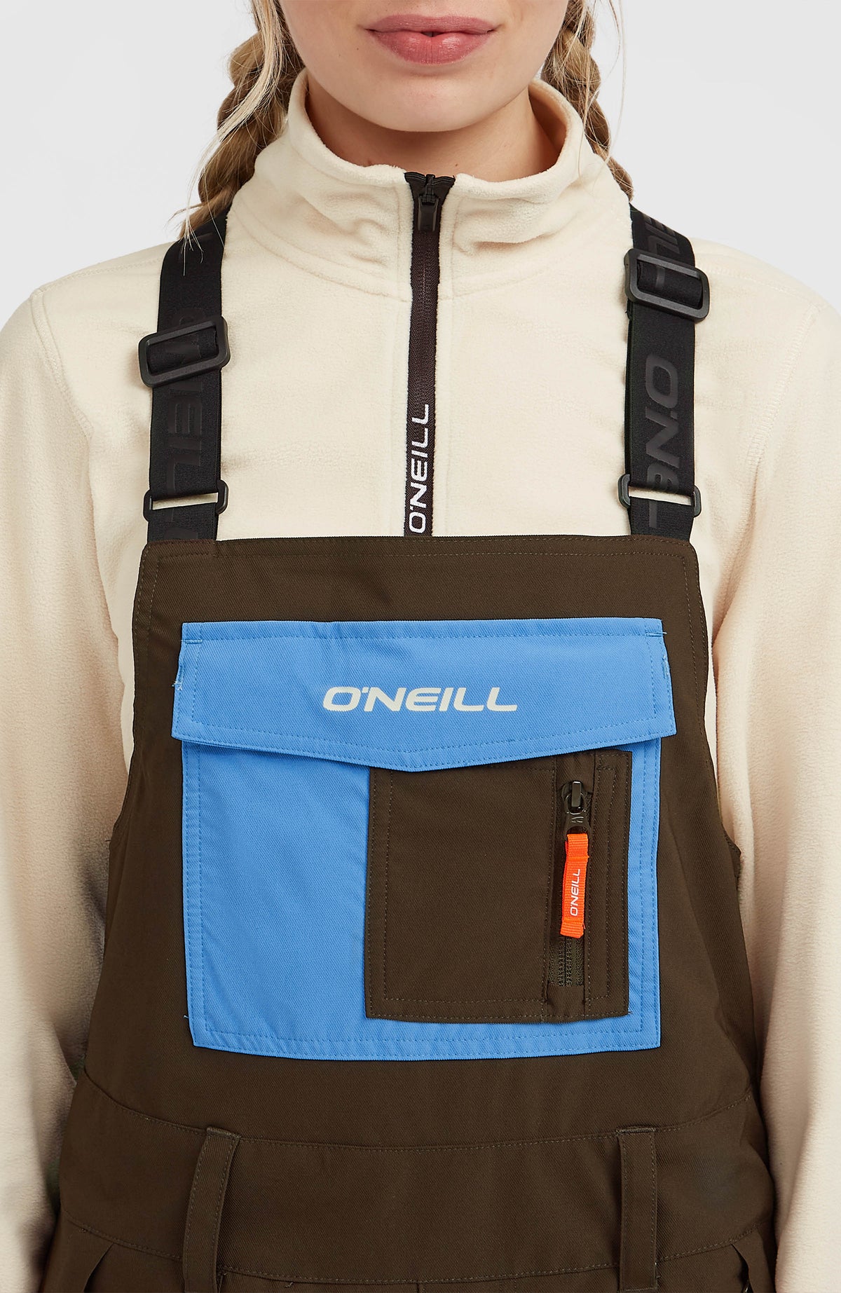 FWC'Peak Bib wintersportbroek | Coffee Bean Colour Block