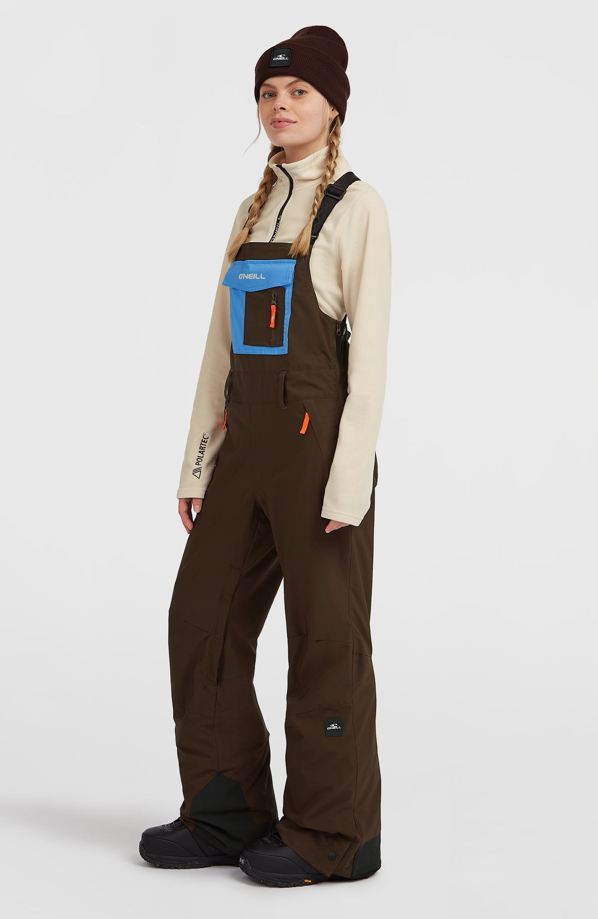 FWC'Peak Bib wintersportbroek | Coffee Bean Colour Block