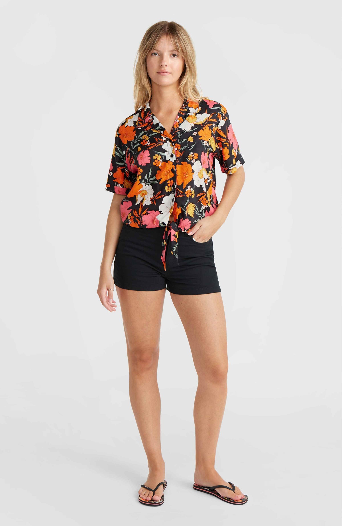 Essentials stretchshort met vijf zakken | Black Out