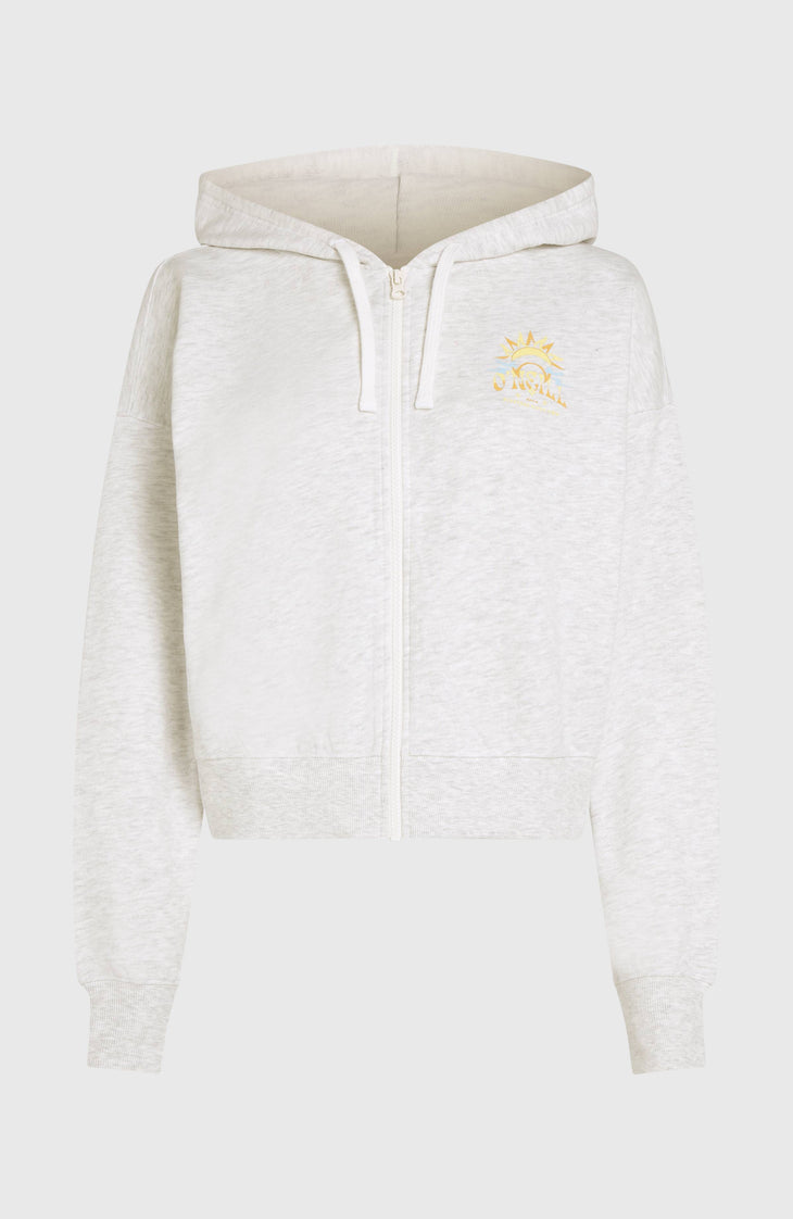 Beach Vintage capuchonvest met volledige rits | White Melange