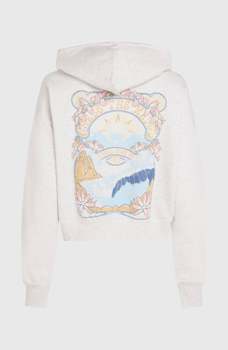 Beach Vintage capuchonvest met volledige rits | White Melange