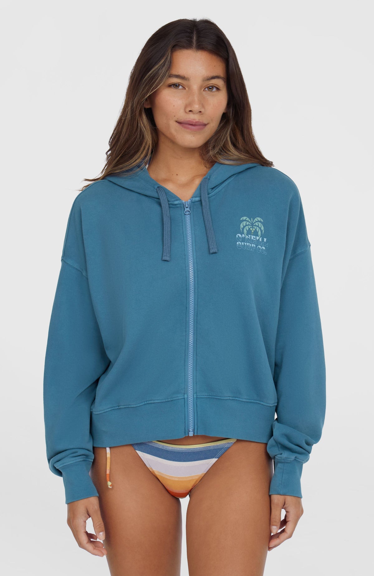 Beach Vintage capuchonvest met volledige rits | Copen Blue