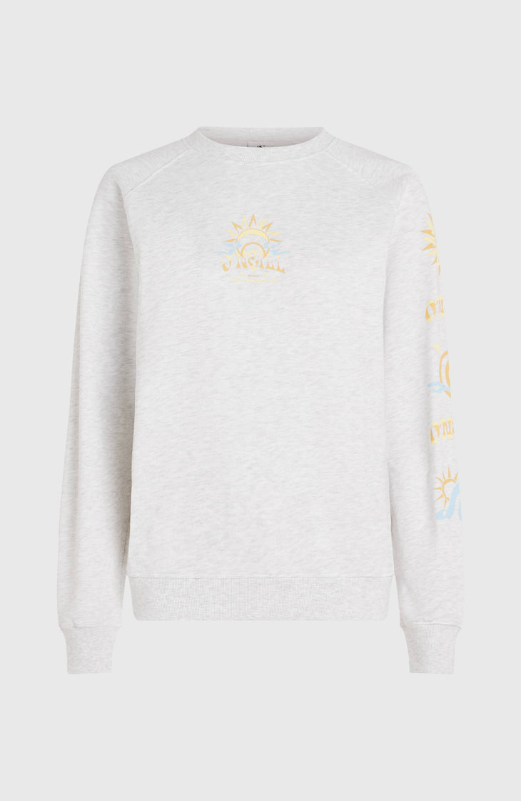 Beach Vintage Crew sweater | White Melange