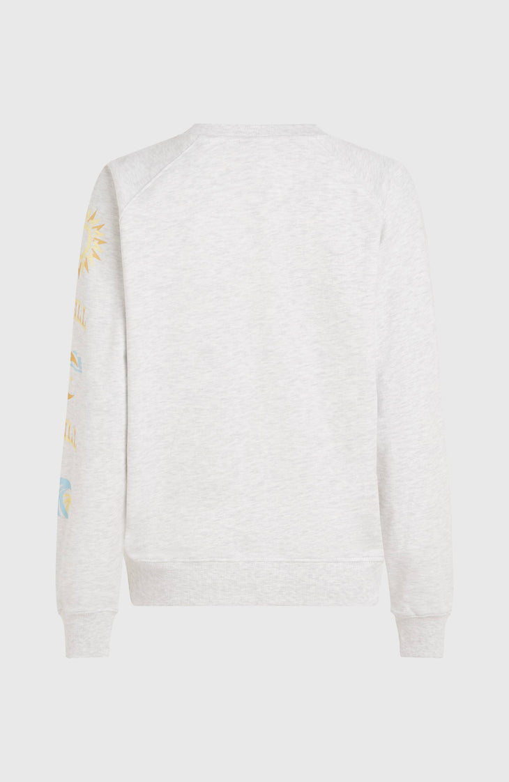 Beach Vintage Crew sweater | White Melange