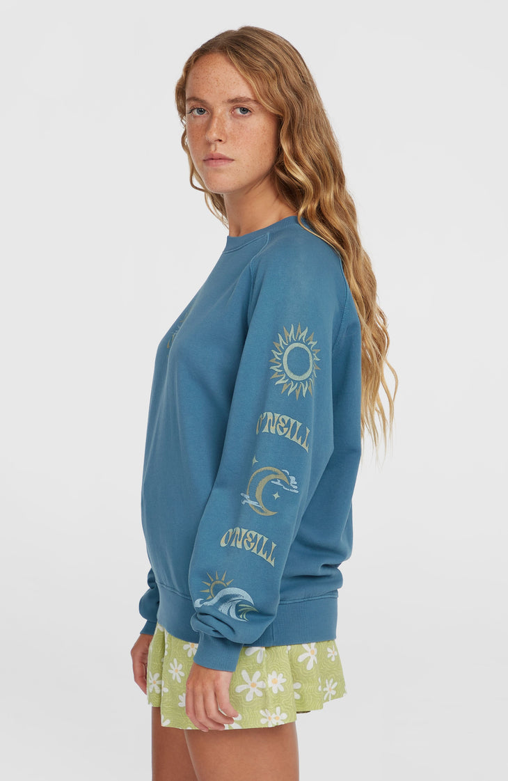 Beach Vintage Crew sweater | Copen Blue