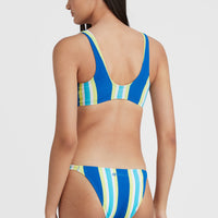 Bikini Terry Lucia Longline Triangle | Blue Towel Stripe