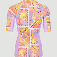 Shirt Anglet met korte mouwen en beschermingsfactor UPF 50+ | Yellow Scarf Print