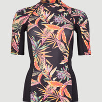 Shirt Anglet met korte mouwen en beschermingsfactor UPF 50+ | Black Tropical Flower