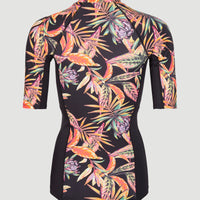 Shirt Anglet met korte mouwen en beschermingsfactor UPF 50+ | Black Tropical Flower