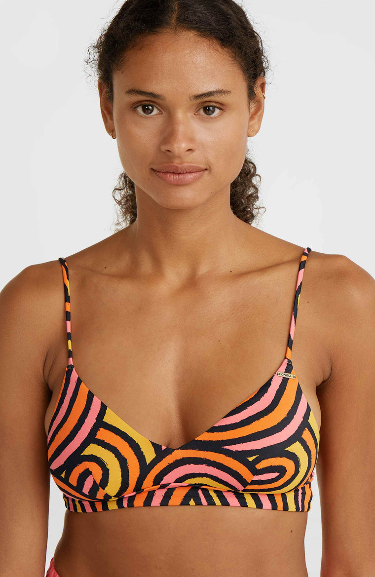 Wave Crop bikinitop | Orange Rainbow Stripe Wave Crop bikinitop | Orange Rainbow Stripe