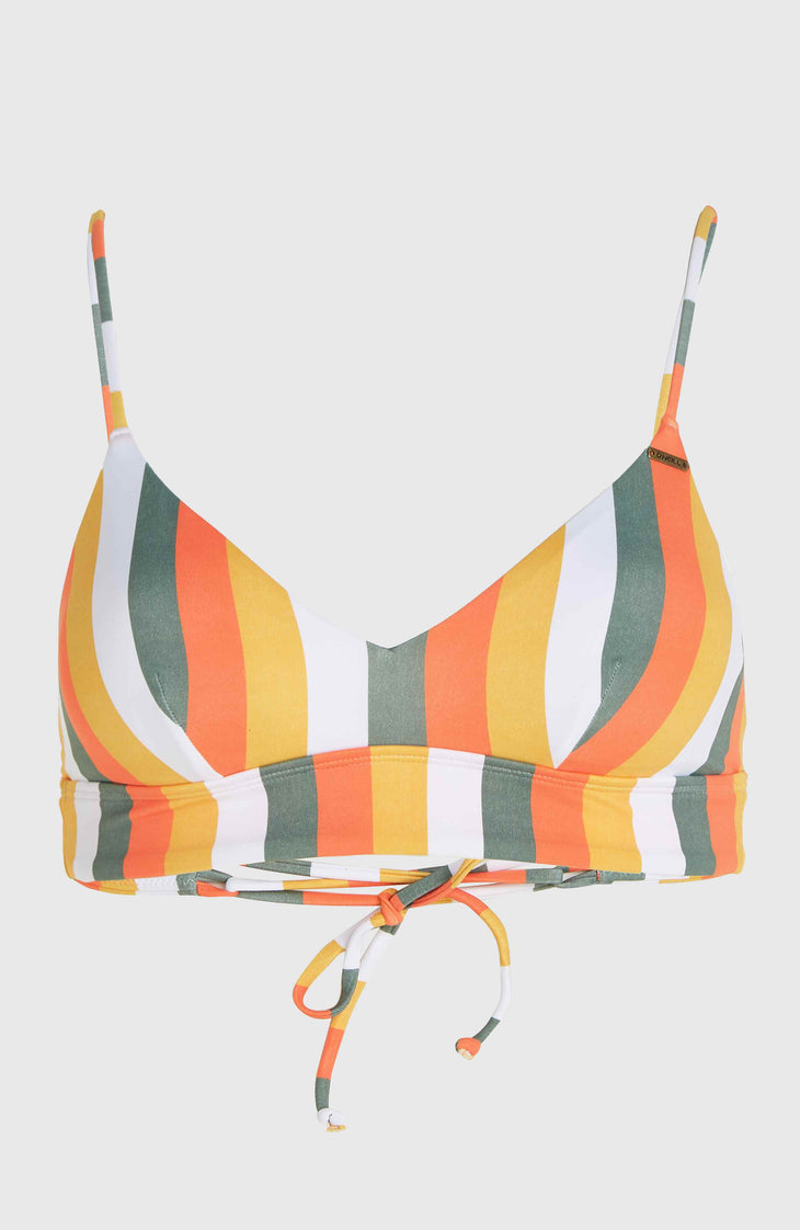 Wave Crop bikinitop | Orange Multistripe