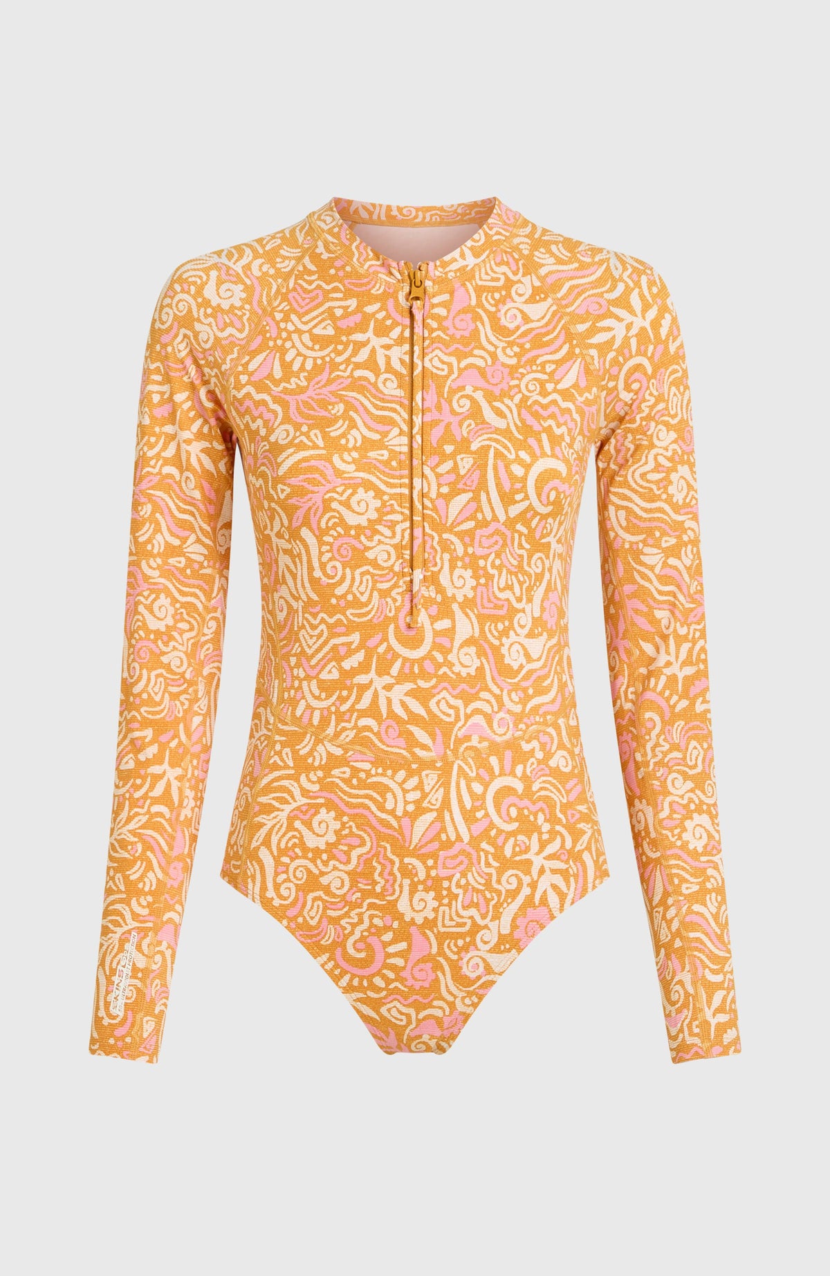 Women of the Wave surfbadpak met lange mouwen | Orange Abstract Wave