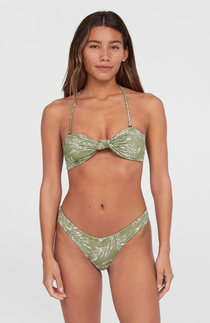 Knot Bandeau Matira bikiniset | Green Textured Jungle