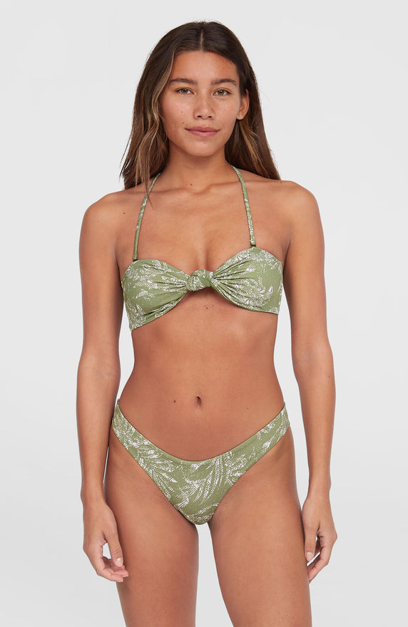 Knot Bandeau Matira bikiniset | Green Textured Jungle Knot Bandeau Matira bikiniset | Green Textured Jungle