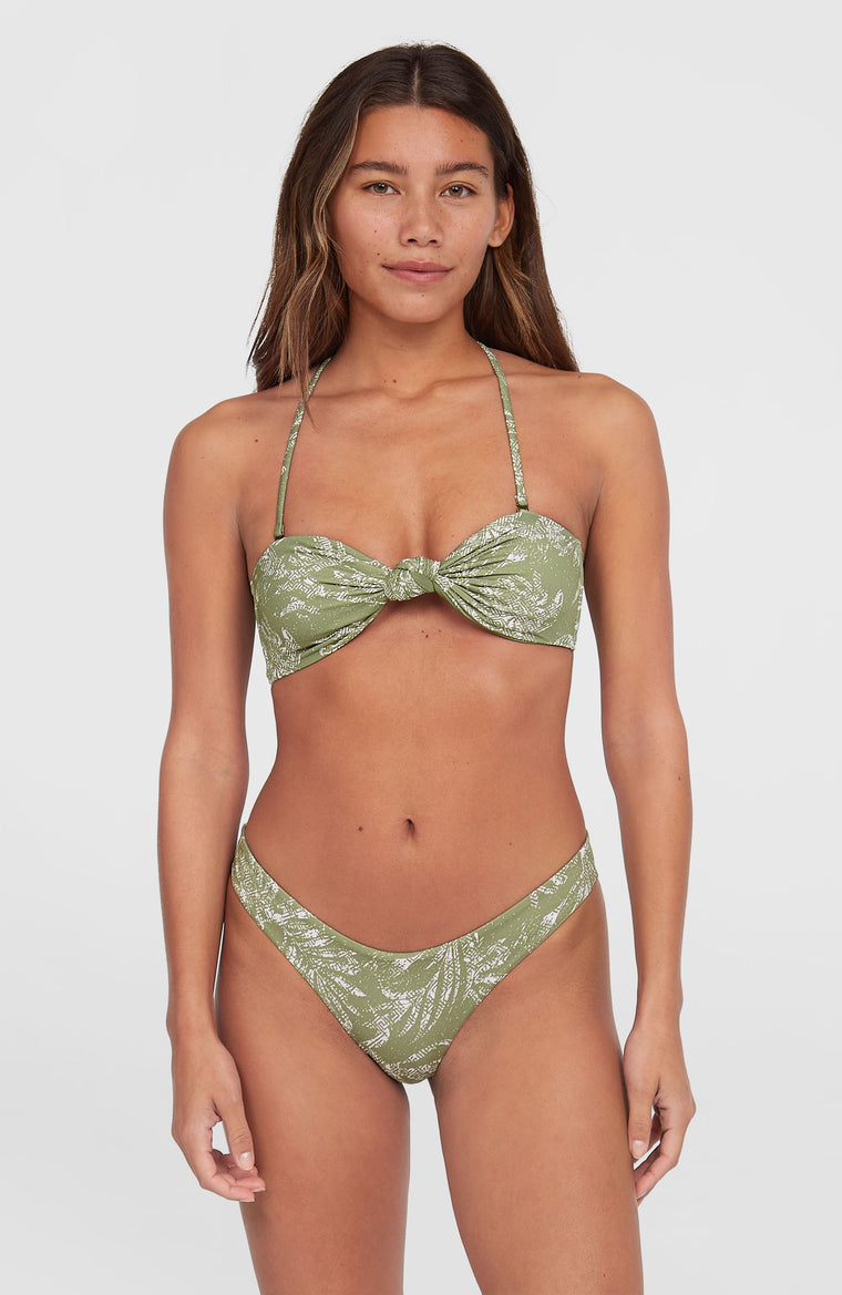 Knot Bandeau Matira bikiniset | Green Textured Jungle Knot Bandeau Matira bikiniset | Green Textured Jungle