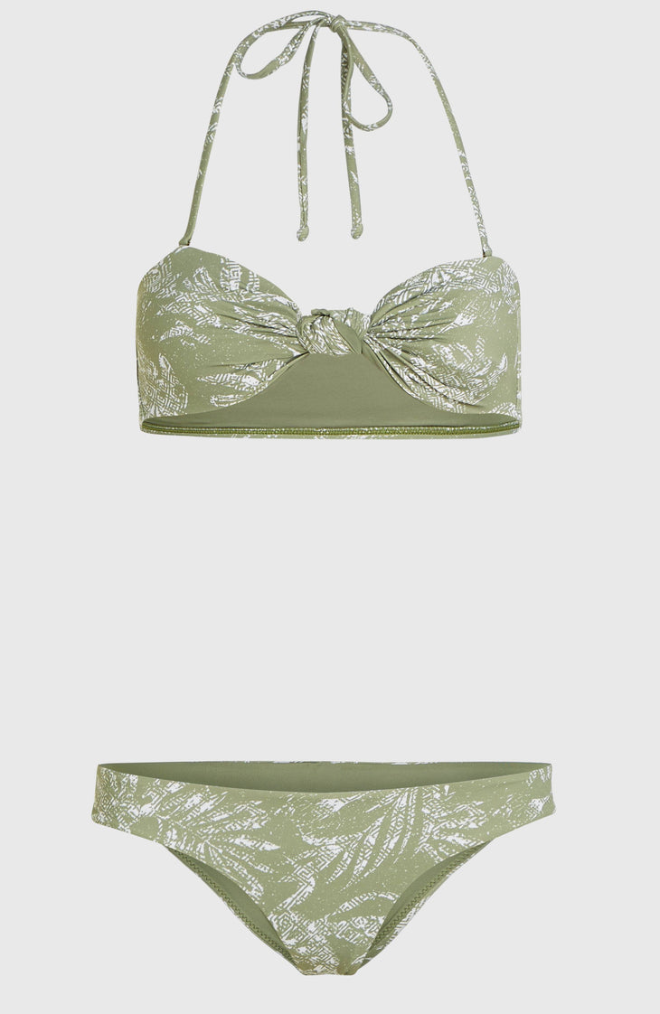 Knot Bandeau Matira bikiniset | Green Textured Jungle
