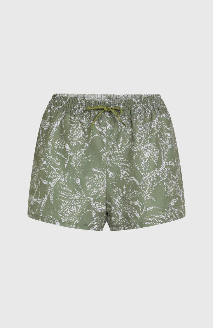 Essentials Print 12'' zwembroek | Green Textured Jungle