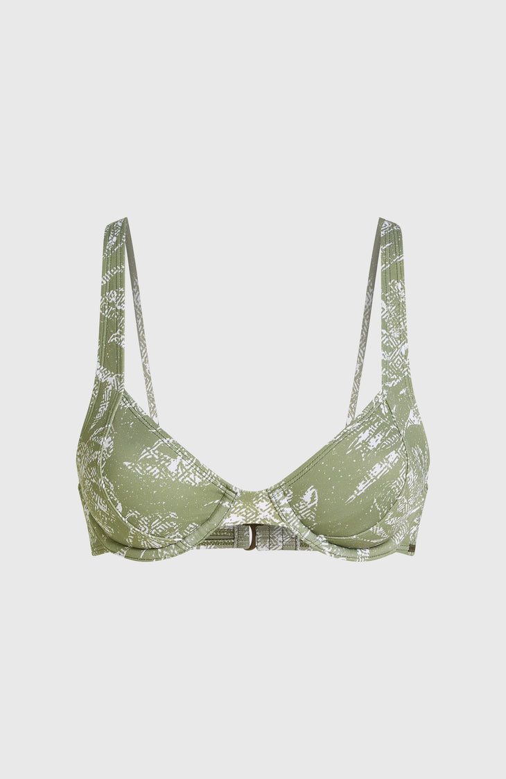 Elsie bikinitop met beugels | Green Textured Jungle
